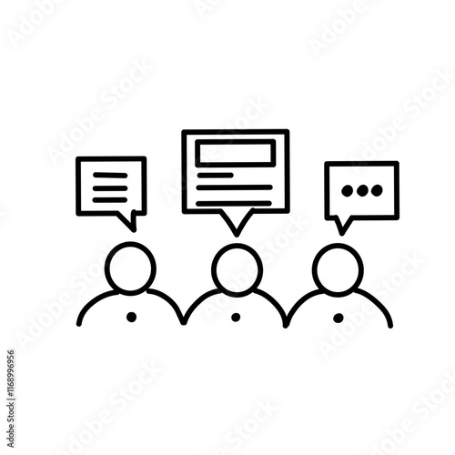 Talking People Line Vector