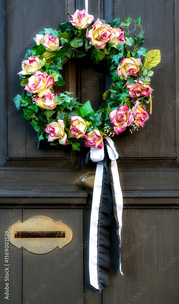 Traditinal front door wreath
