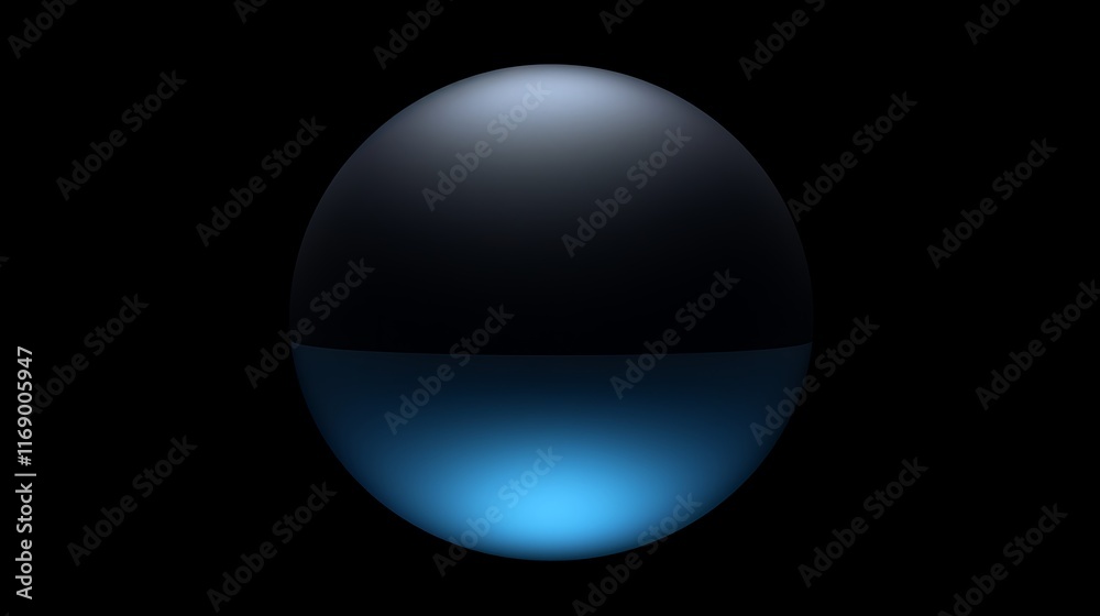 Abstract Blue And Black Ovoid Sphere Image Abstract Blue And Black Ovoid Sphere Image