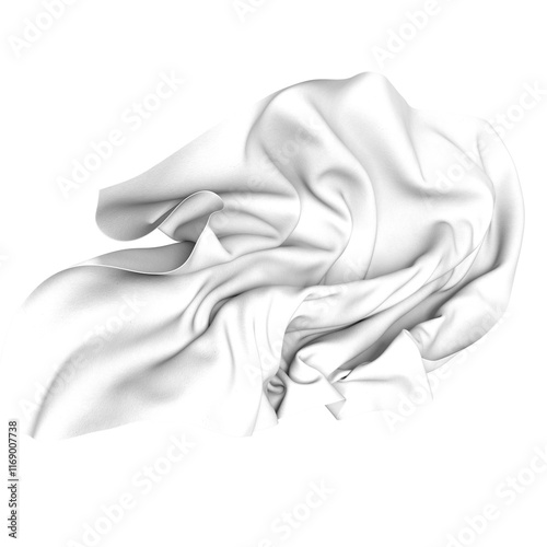 White Fabric Draped and Iso...