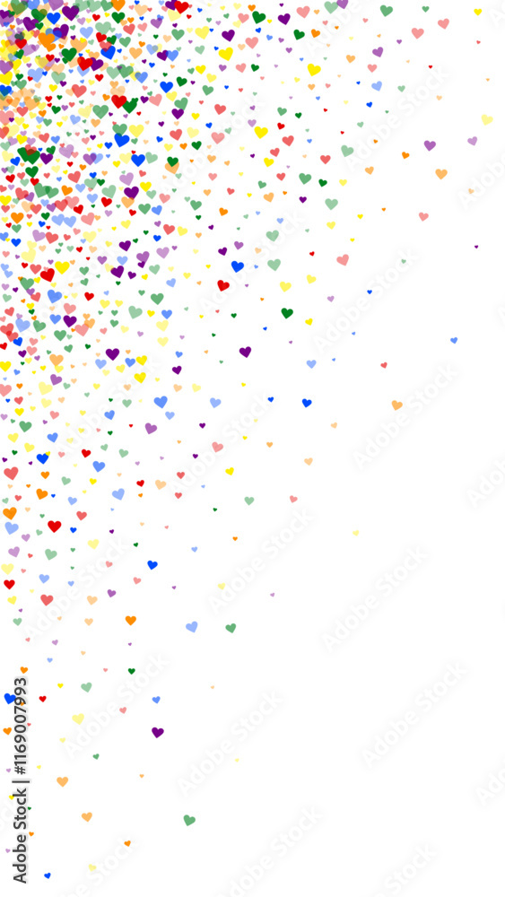 Rainbow colored scattered hearts. LGBT valentine Rainbow colored scattered hearts. LGBT valentine