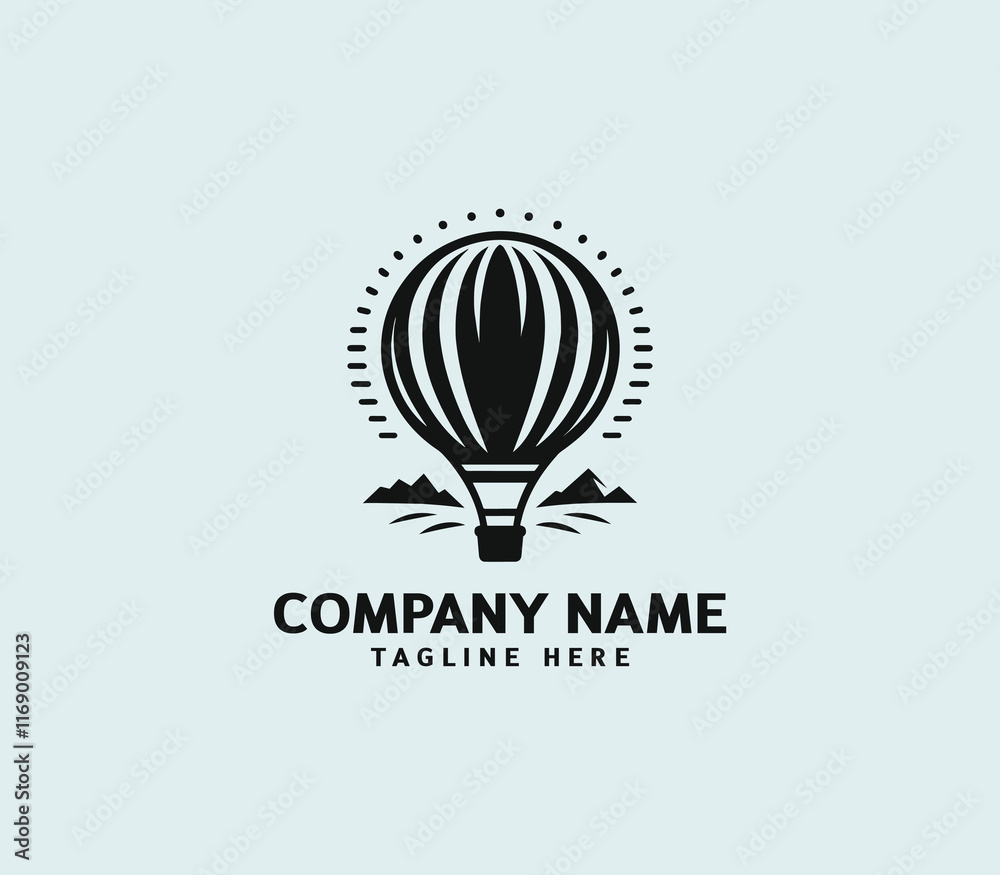 Hot air balloon logo design. Air balloon logo. Air adventure, Balloon festival, Sky travel vector