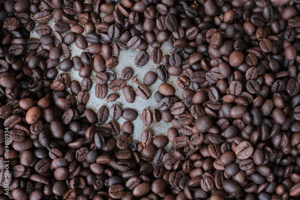 Roasted coffee beans for background Roasted coffee beans for background