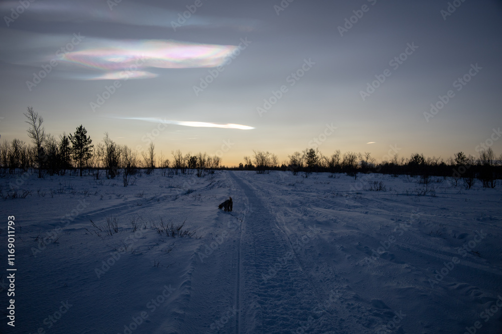 Polar stratospheric cloud, also known as nacreous clouds from nacre, or mother of pearl, due to its iridescence . Polar stratospheric cloud, also known as nacreous clouds from nacre, or mother of pearl, due to its iridescence .