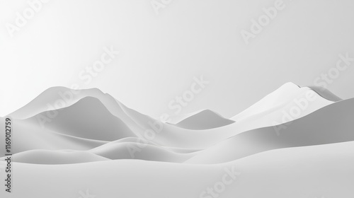 Serene White Mountainscape Abstract Background