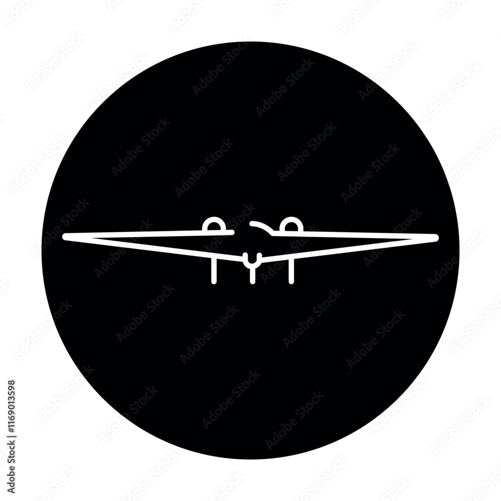 RQ-170 Sentinel (USA)  line color icon. Stealthy reconnaissance UAV.