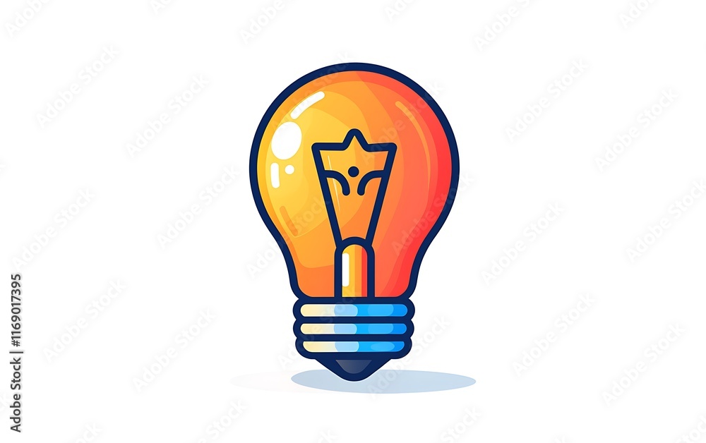 Bright orange lightbulb icon, idea symbol, innovation concept. Bright orange lightbulb icon, idea symbol, innovation concept.
