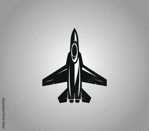 Fighter jet logo design. Fighters and bombers. War plane. Military aircrafts silhouette logo vector