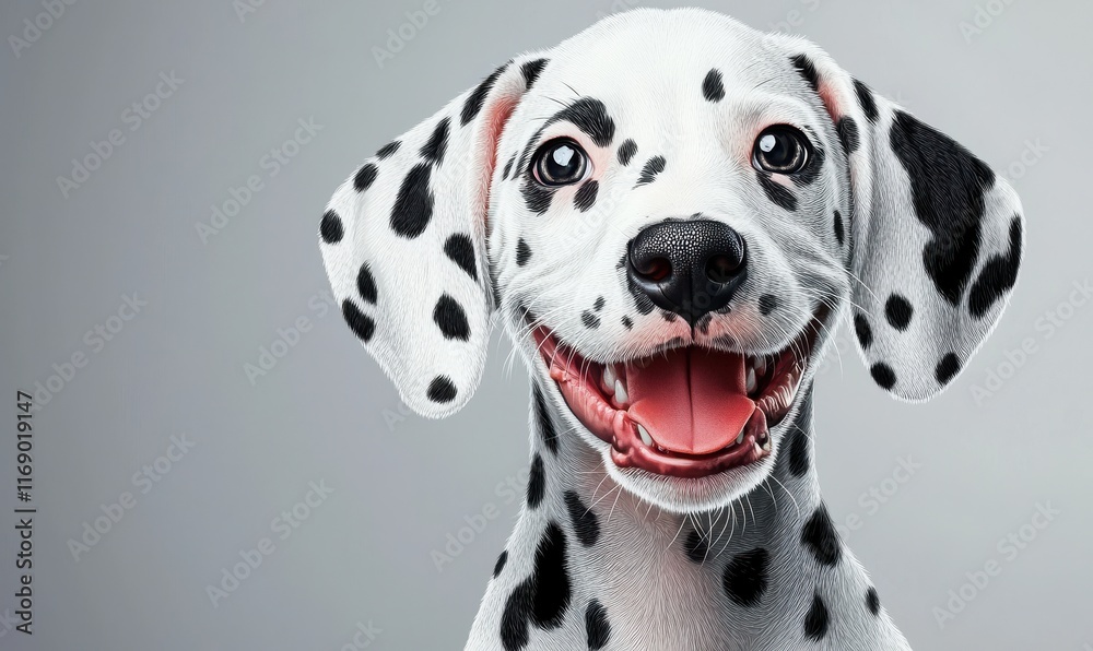 Portrait of a cute smiling dog against a plain backdrop. Portrait of a cute smiling dog against a plain backdrop.