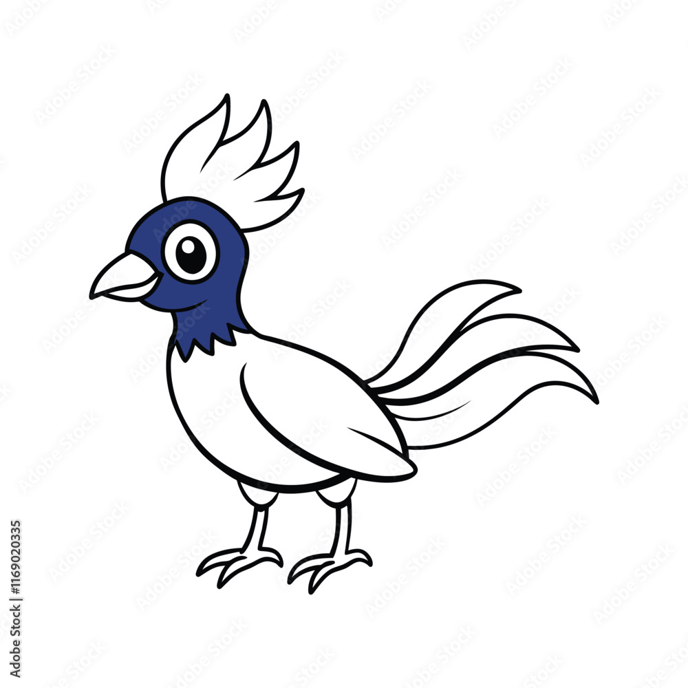 Obraz premium Blue birds of paradise remarkable and extravagant vector silhouette illustration. 