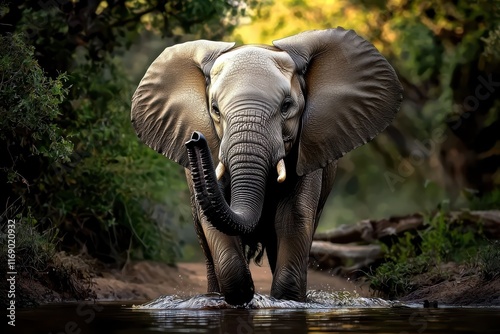 The majestic African elephant captured in its natural habitat.