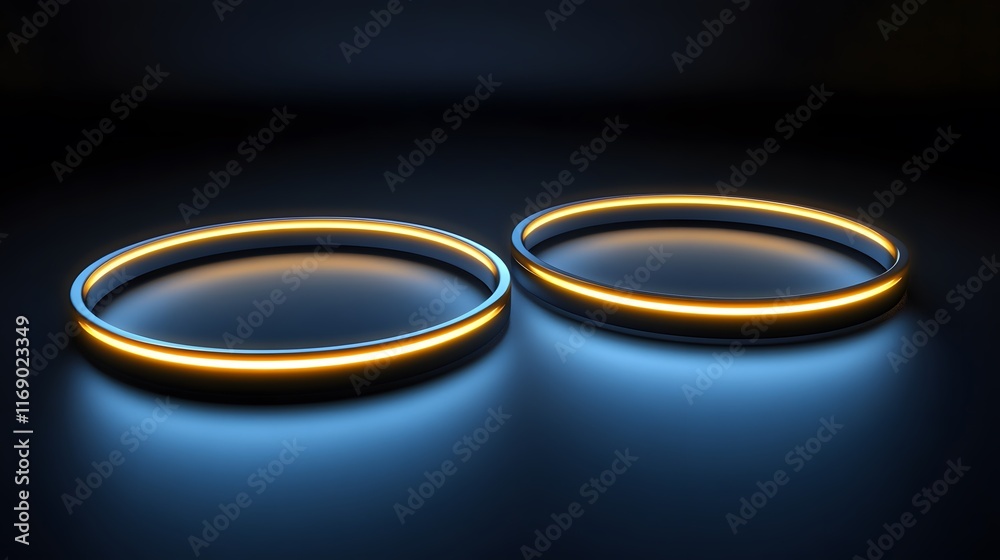 Two Illuminated Rings Symbolize Marriage Unity Two Illuminated Rings Symbolize Marriage Unity