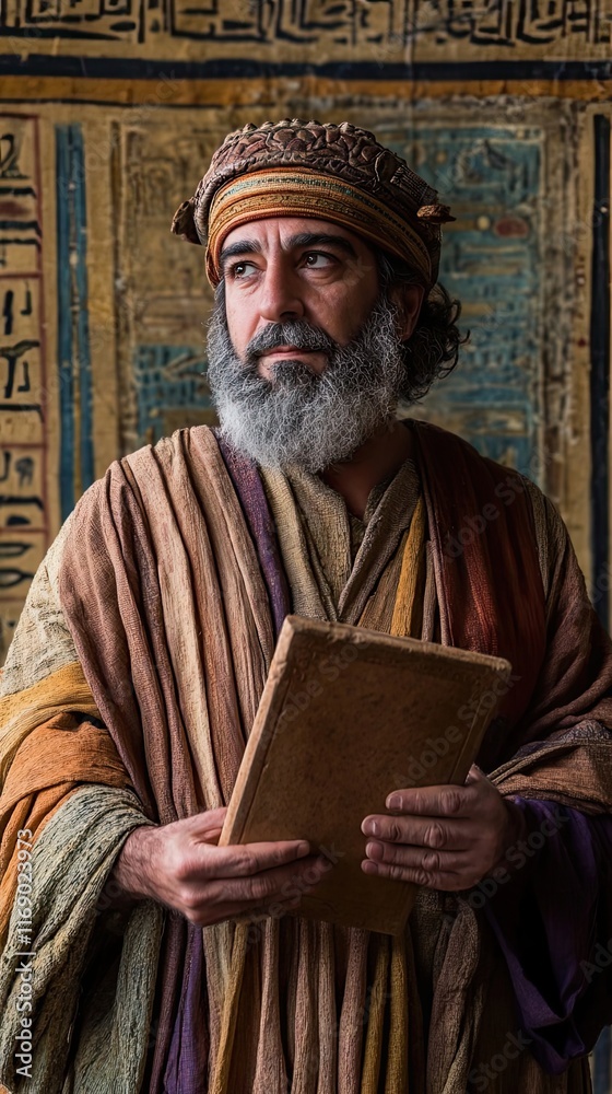 Fototapeta premium An Ancient Scholar Studying Religious Texts