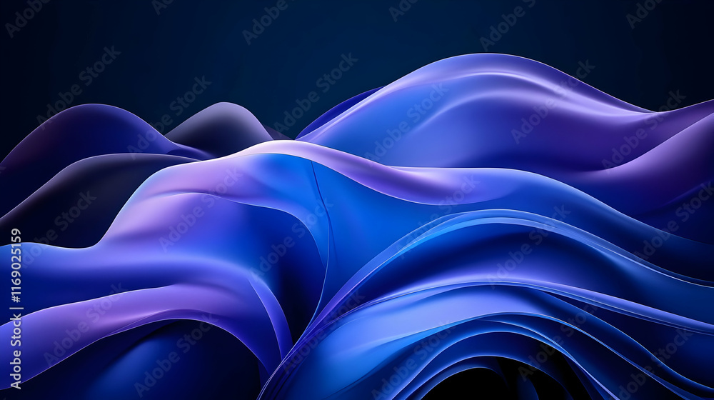 Obraz premium Abstract 3D Blue Wave Background Illustration