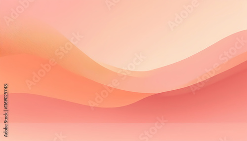 Abstract Peach and Coral Waves Background  Soft Gradient Texture for Design