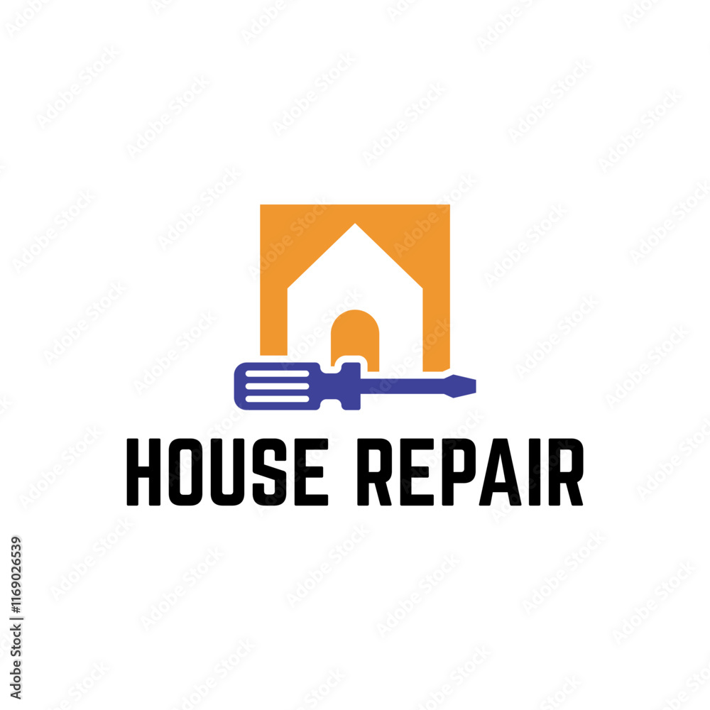 House Repairs logo design template vector illustration. House renovation symbol, icon.