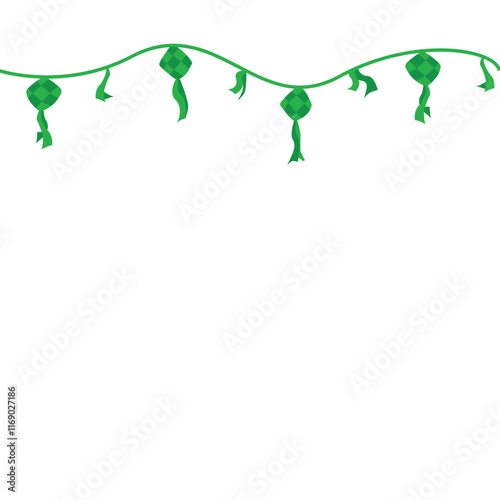 Ketupat Icon Flat Element. Vector Illustration Of Flat. Ketupat Icon Isolated On White Background.