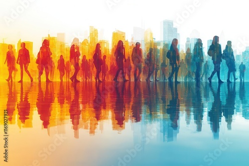 dynamic vector silhouettes of diverse people engaged in various activities creating a powerful visual narrative of community movement and life in a modern world