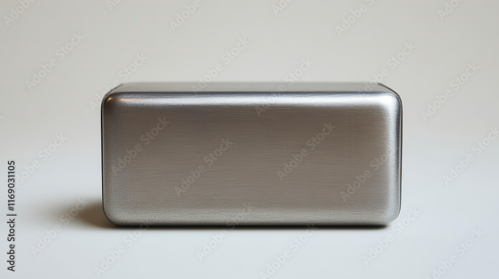 Brushed stainless steel rectangular box on white background. Brushed stainless steel rectangular box on white background.