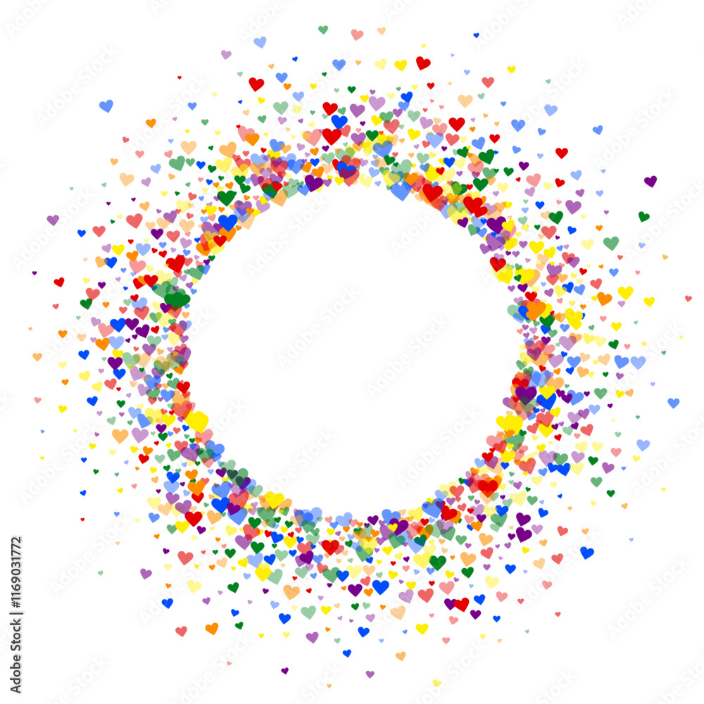 Rainbow colored scattered hearts. LGBT valentine Rainbow colored scattered hearts. LGBT valentine