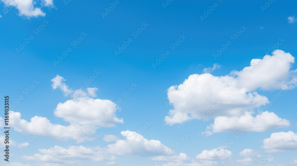 Serene Blue Sky With Fluffy Clouds Serene Blue Sky With Fluffy Clouds