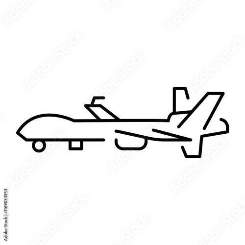 MQ-9 Reaper (USA) line color icon. Attack UAV for reconnaissance and combat operations