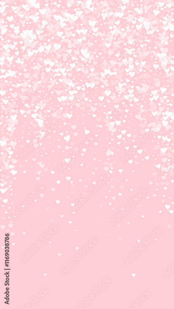 White hearts scattered on pink background. White hearts scattered on pink background.