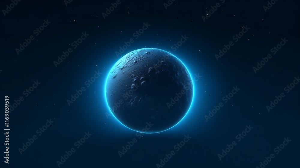 Obraz premium Glowing Celestial Body in Dark Space