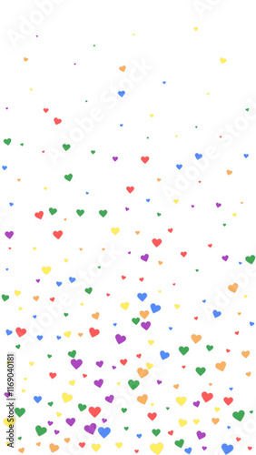 Wallpaper Mural Rainbow colored scattered hearts. LGBT valentine Torontodigital.ca