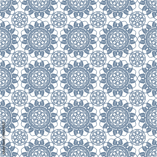 Pattern with crochet granny square wallpaper handmade decorative art design print