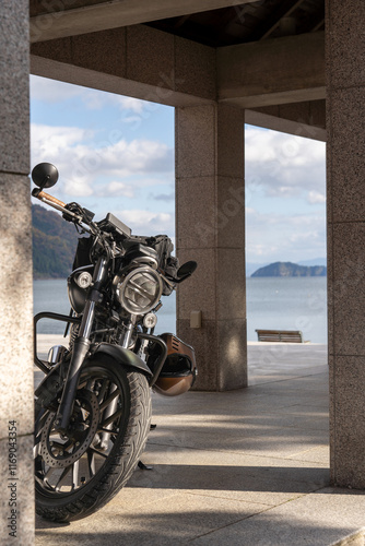 motorcycle on the wall