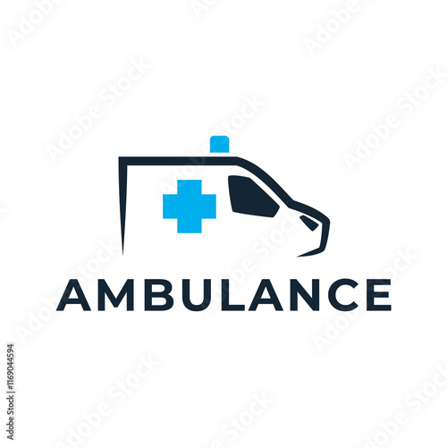 Ambulance logo, icon symbol. First aid response logo sign. Isolated on white background.