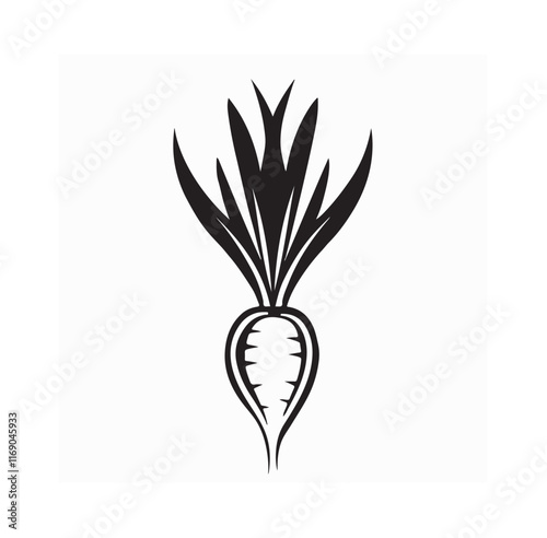 Carrot logo design vector with simple creative concept on white background. photo