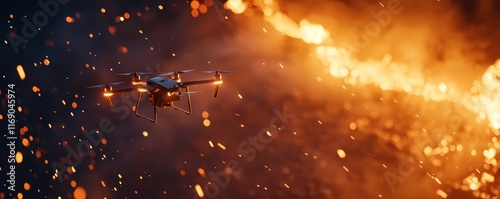 Scientists monitoring a volcanic eruption with drones, emphasizing technologys role in understanding natural disasters