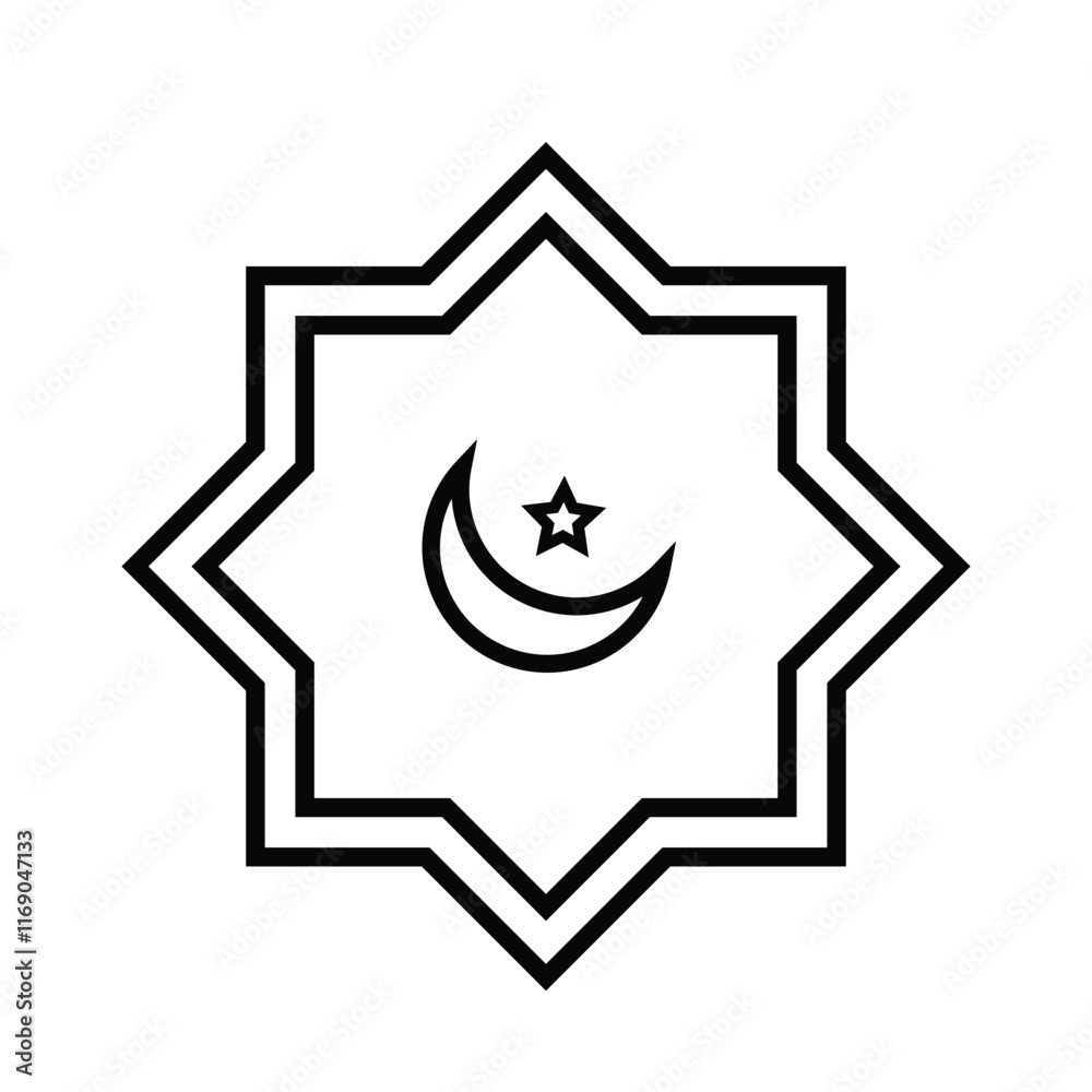 islamic icon vector design template. islamic icon vector design template.