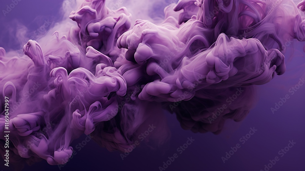 Abstract Purple Ink Swirling in Water Abstract Purple Ink Swirling in Water