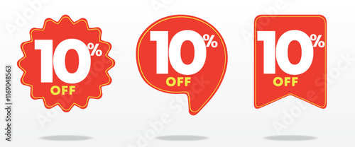 10% off. Business, price, e-commerce, sale tag, banner, social media, poster, ads, shopping, marketing, social network, offer, web, coupons. Set, trade, label, sticker, promo.