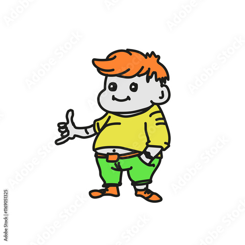 cool cartoon dude on a white background