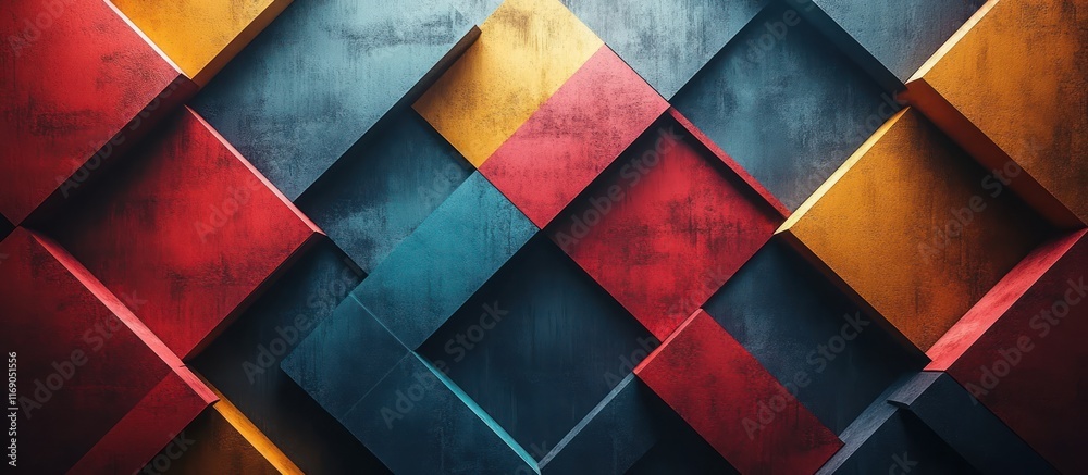 Fototapeta premium Abstract geometric pattern of colorful cubes.