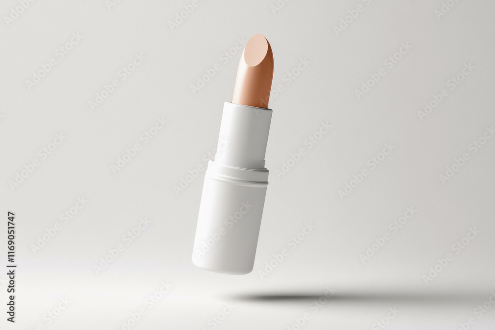 a 3d render white trendy lipstick flying isolated background a 3d render white trendy lipstick flying isolated background