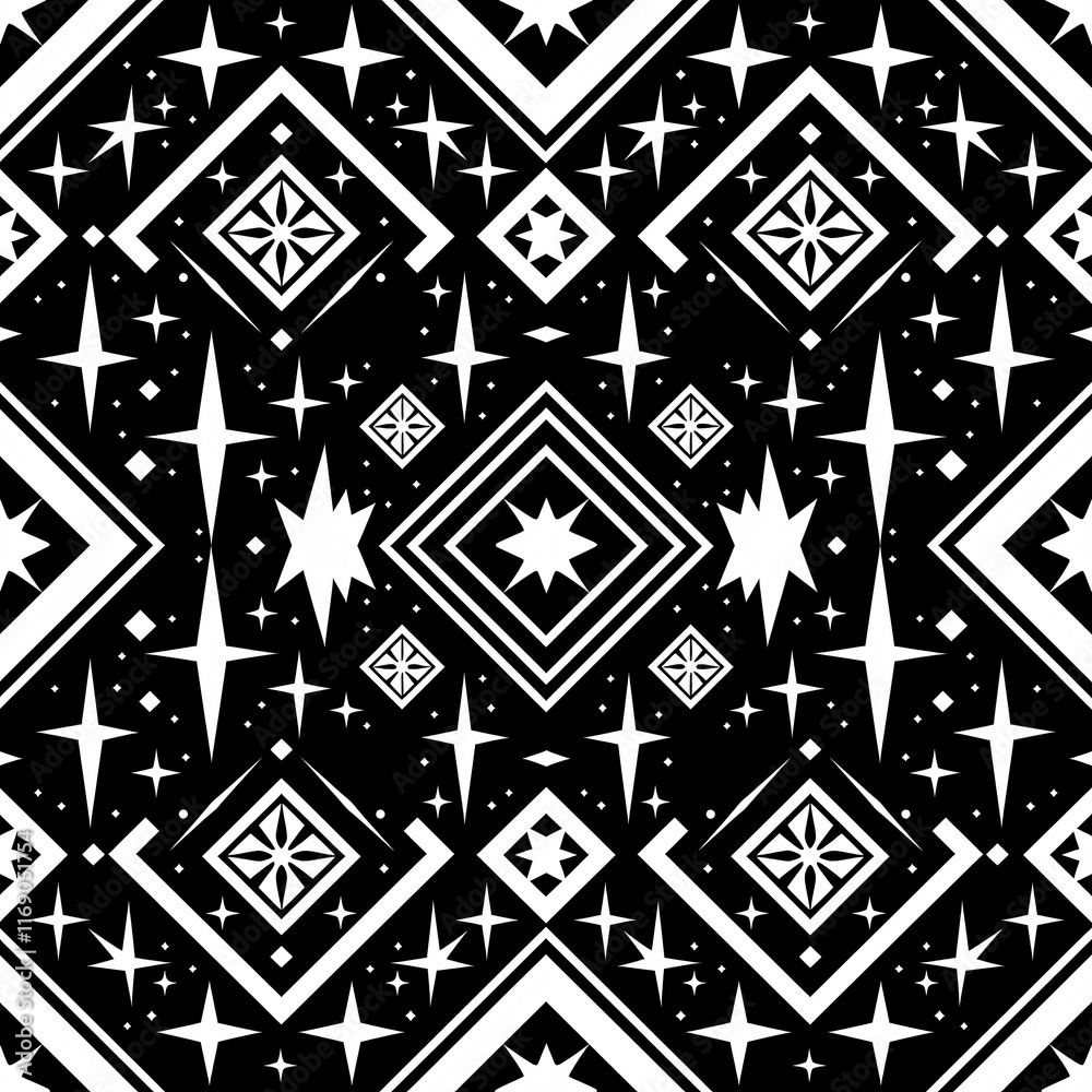 Seamless vector pattern in geometric ornamental style. Black ornament Seamless vector pattern in geometric ornamental style. Black ornament
