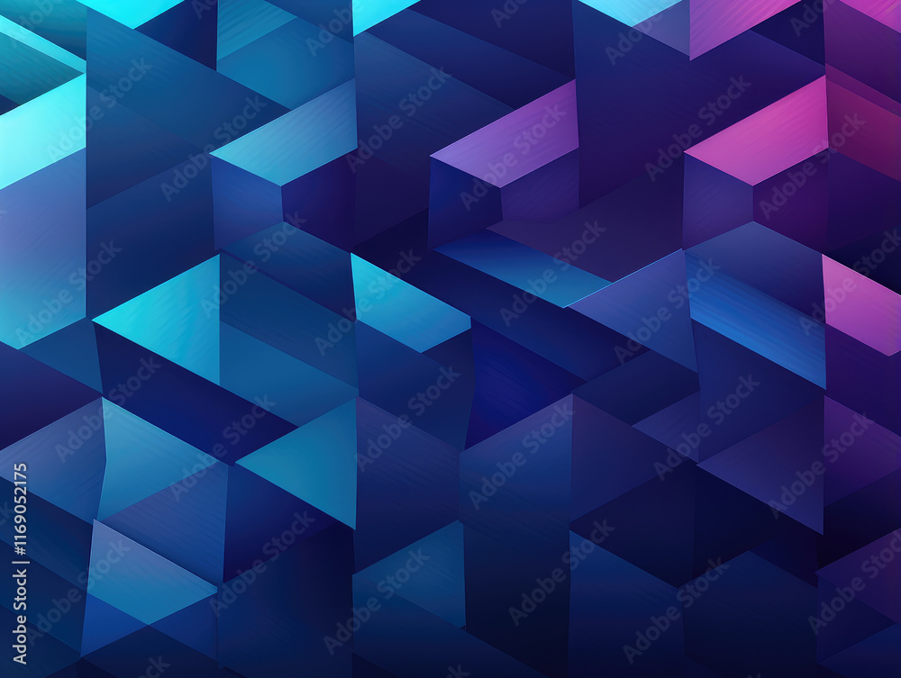 Fototapeta premium Vibrant Blue Geometric Shapes Abstract Background