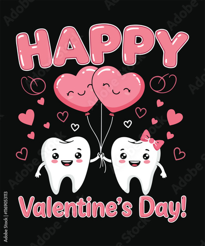 Happy Valentine's Day t shirt design, dentist vector, love vector design