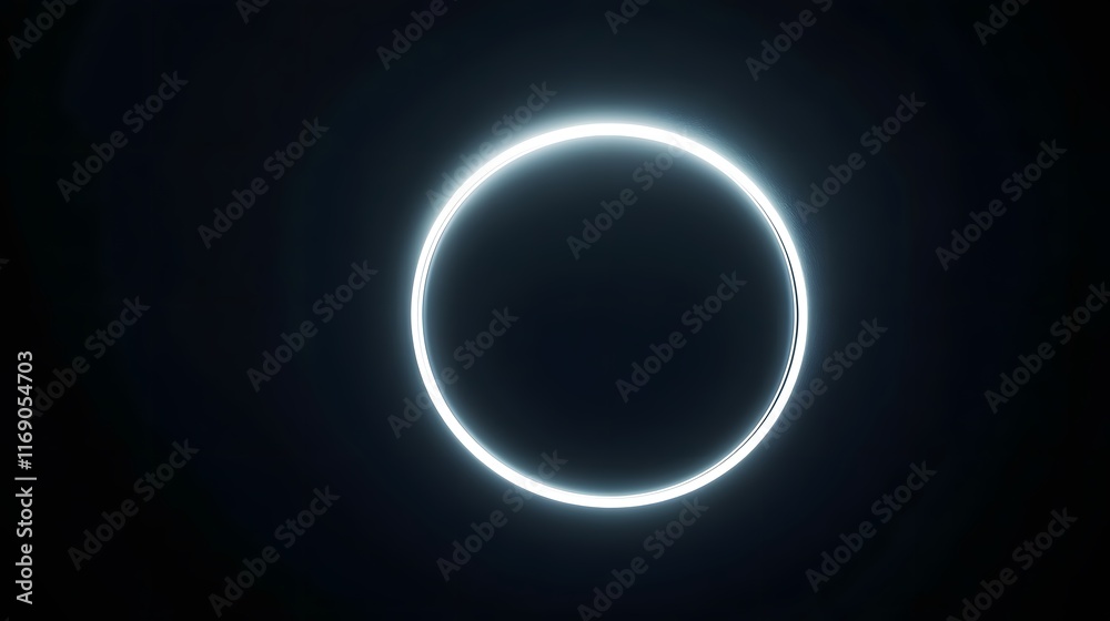 Glowing Circular Light Against Dark Background
