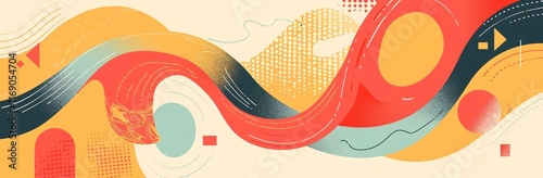nirmana Abstract flat color handrawn doodle geometric shapes background