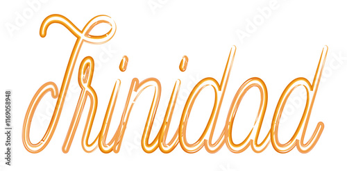 Trinidad - orange gold color - name written - neon - ideal for websites, presentations, greetings, banners, cards, t-shirt, sweatshirt, prints, cricut, silhouette, sublimation , sign, styl
