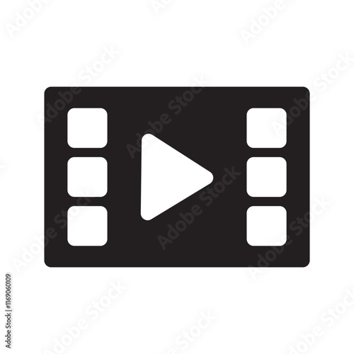 Film reel icon with spooled film, representing movie or video playback.