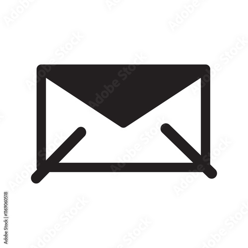 Outline mail icon with disconnected lines, minimalist style.