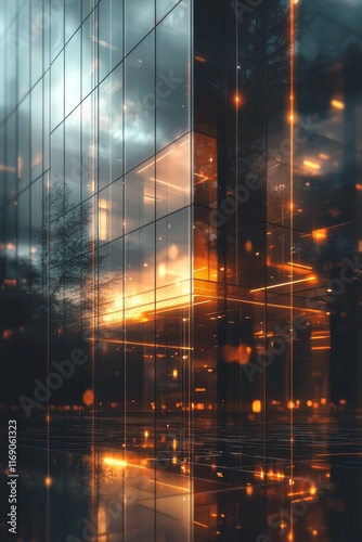 Modern Skyscraper Architecture at Sunset