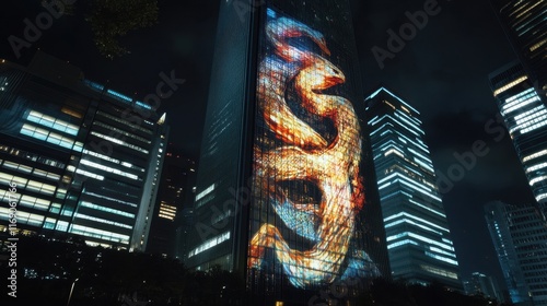 Modern Celebration with Holographic Snake Pattern